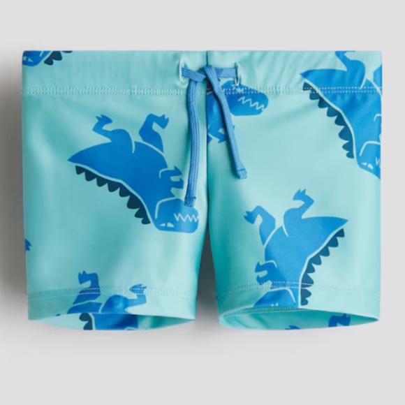 H&M Turquoise Dinosaur Swim Shorts Trunks - Picture 4 of 4